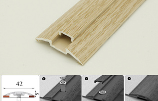 Порог с монтажным каналом 42мм*1,8 м, 213 Дуб северный